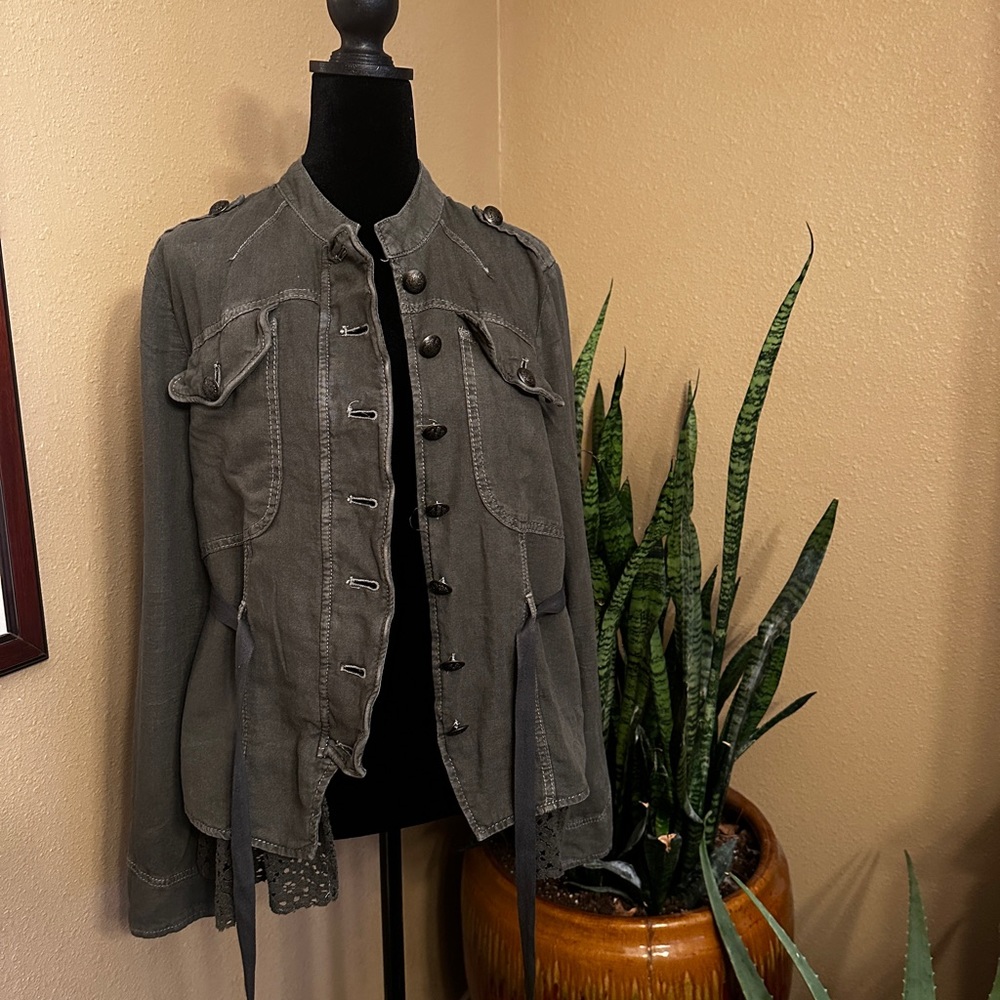 Free people, Emilia lace trim jacket Size M